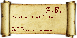 Politzer Borbála névjegykártya